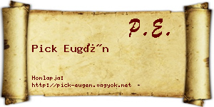 Pick Eugén névjegykártya